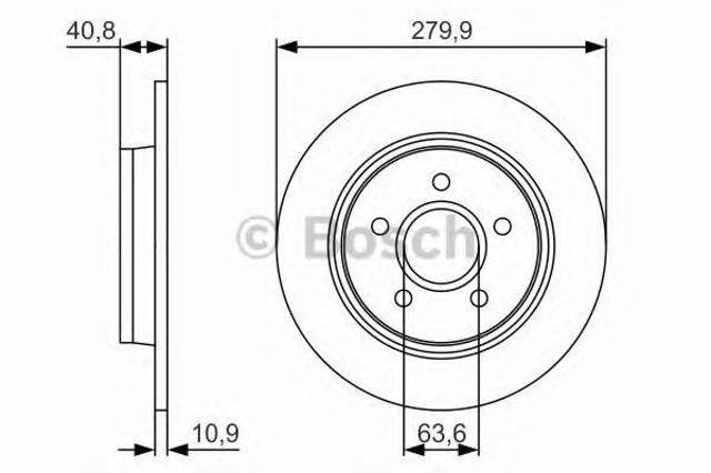 Задний дисковый тормоз 0986479S49 BOSCH