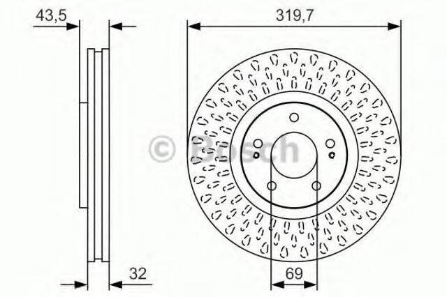 Тормоз дисковый передний 0986479T01 BOSCH