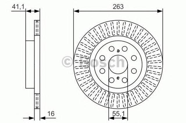 Тормозной диск 0986479T57 BOSCH