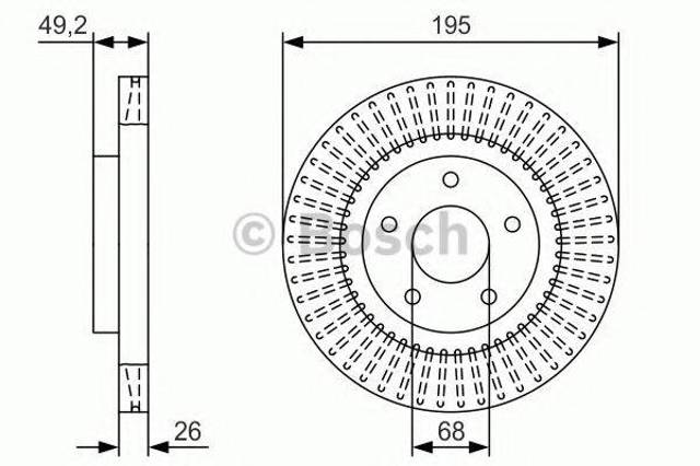 Диск тормозной передний 0986479T99 BOSCH