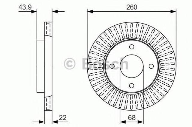 Передний тормозной диск 0986479U61 BOSCH