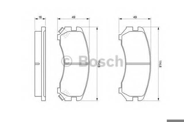 Колодки тормозные дисковые комплект 0986493450 BOSCH
