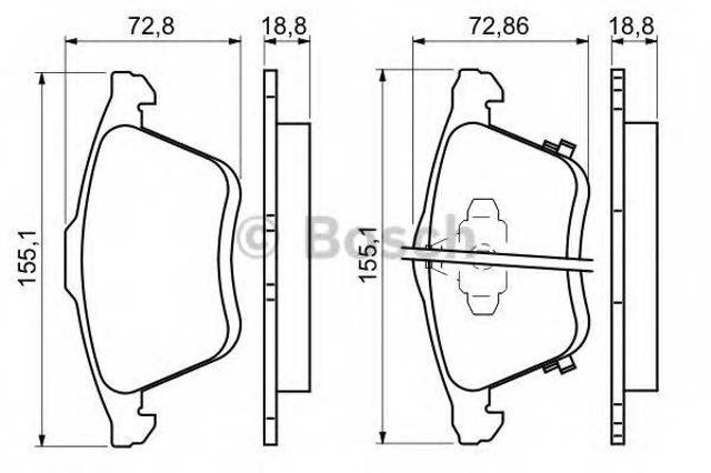 Колодки тормозные передние дисковые 0986494149 BOSCH