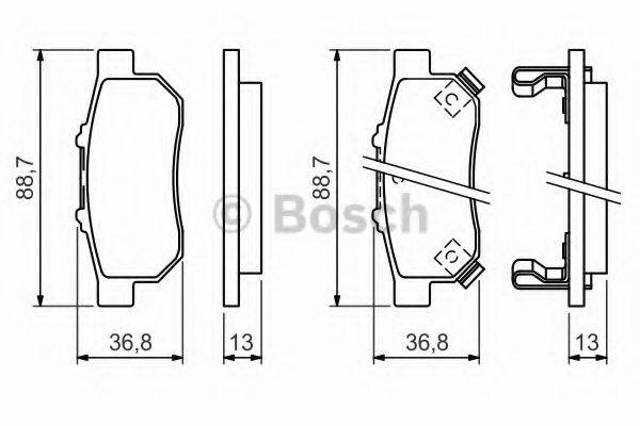 Колодки тормозные задние, дисковые 0986494392 BOSCH