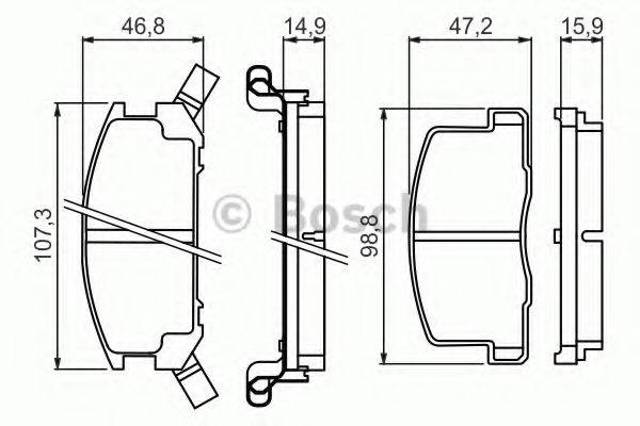 Задние тормозные колодки 0986494412 BOSCH