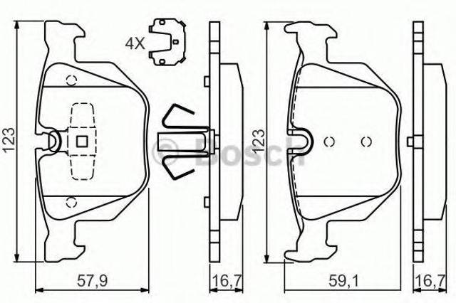 Колодки на тормоз задний дисковый 0986494540 BOSCH