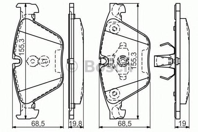 Передние тормозные колодки 0986494549 BOSCH