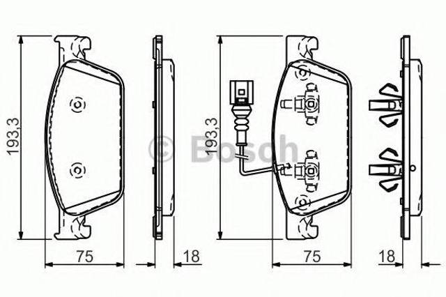 Передние тормозные колодки 0986494553 BOSCH