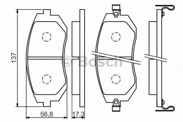 Колодки тормозные 0986494558 BOSCH