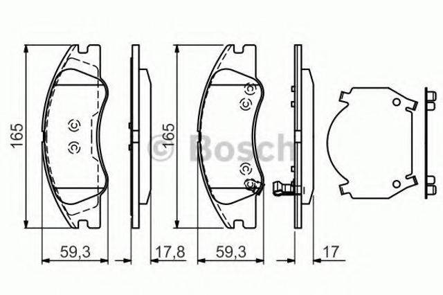Колодки тормозные дисковые комплект 0986494577 BOSCH