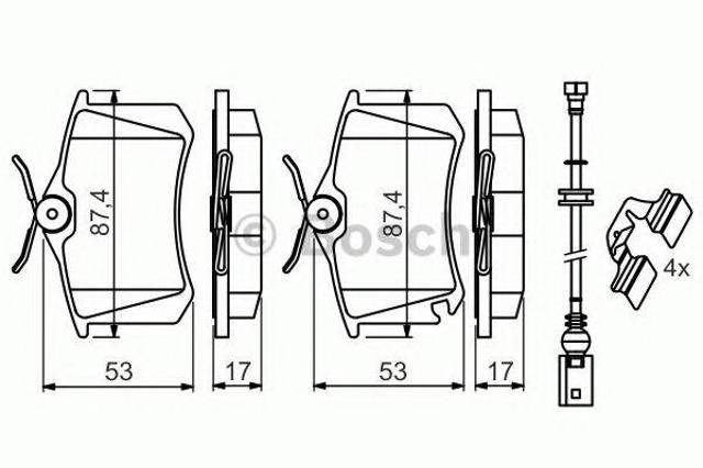 Колодки тормозные дисковые комплект 0986494598 BOSCH