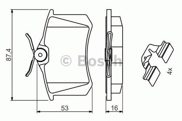 Колодки на тормоз задний дисковый 0986494600 BOSCH
