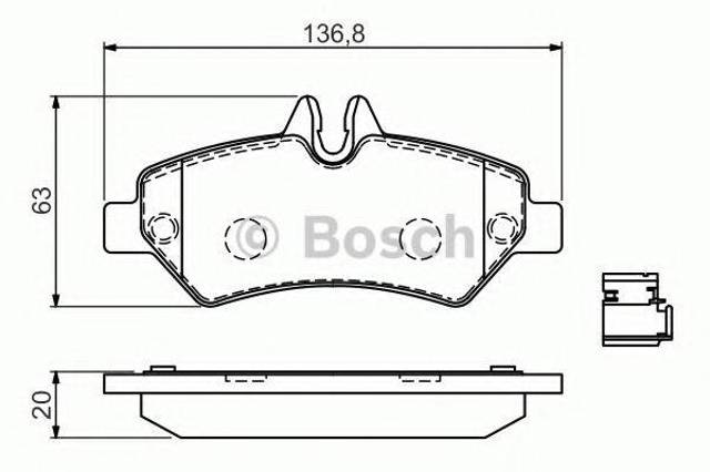 Колодки на тормоз задний дисковый 0986494601 BOSCH