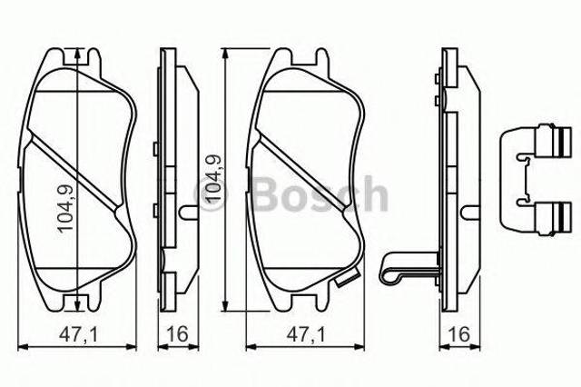 Колодки тормозные дисковые комплект 0986494630 BOSCH