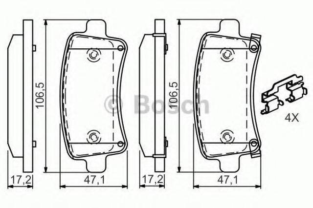 Колодки дисковые  0986494668 BOSCH