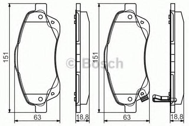 Колодки тормозные передние дисковые 0986495083 BOSCH