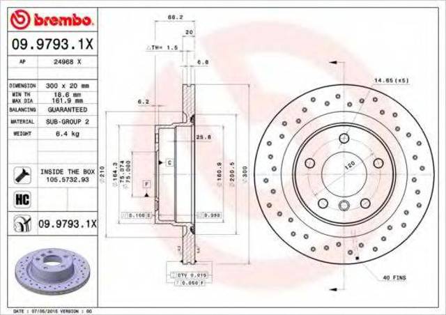 Дисковый тормоз 0997931X BREMBO