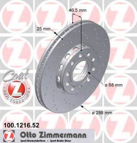 Диск тормозной передний 100121652 ZIMMERMANN