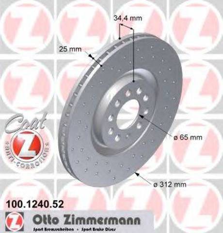 Передний тормозной диск 100124052 ZIMMERMANN
