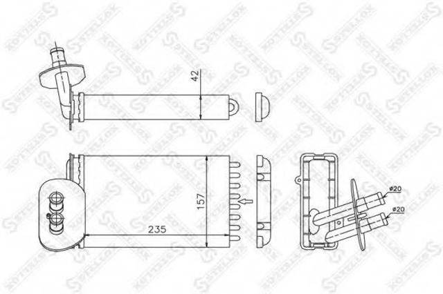 Радиатор отопителя 1035048SX STELLOX