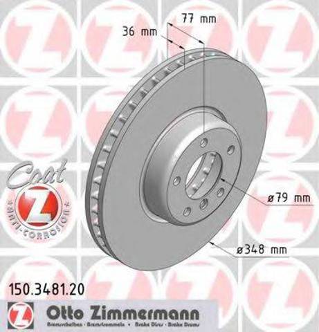 Диск тормозной передний 150348120 ZIMMERMANN