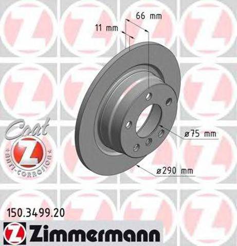 Диск тормозной задний 150349920 ZIMMERMANN