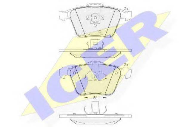 Тормозные колодки 181655 ICER