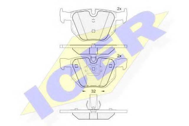 Колодки тормозные задние, дисковые 181685202 ICER