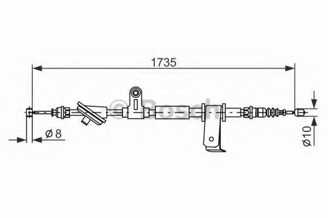 Трос ручника задний правый 1987477112 BOSCH