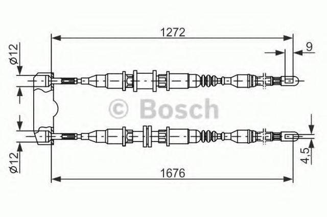 Трос ручного тормоза задний, правый/левый 1987477136 BOSCH