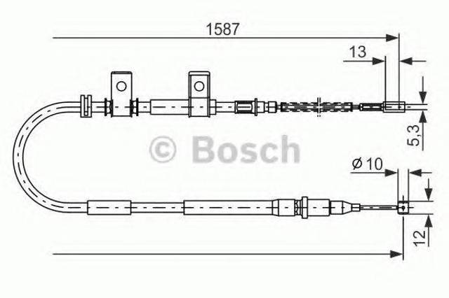 Трос ручного тормоза задний, правый 1987477717 BOSCH