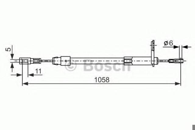BOSCH 1987477849 Трос ручного тормоза задний левый в наличии Черкассы