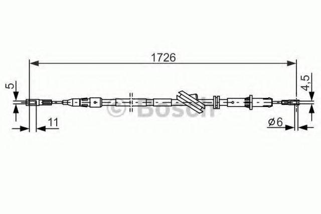 BOSCH 1987477897 Трос ручного тормоза задний правый в наличии Павлоград