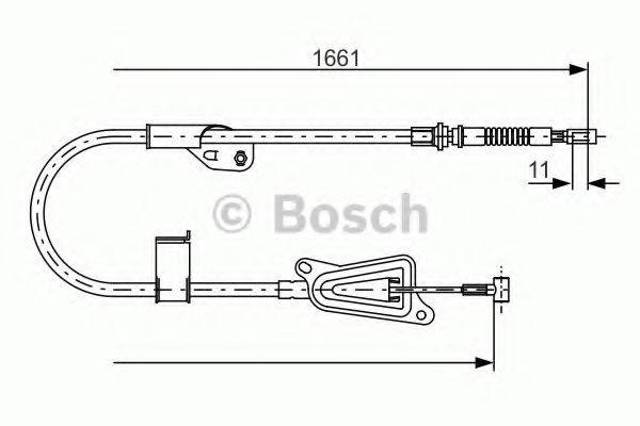 Трос ручника задний правый 1987477914 BOSCH