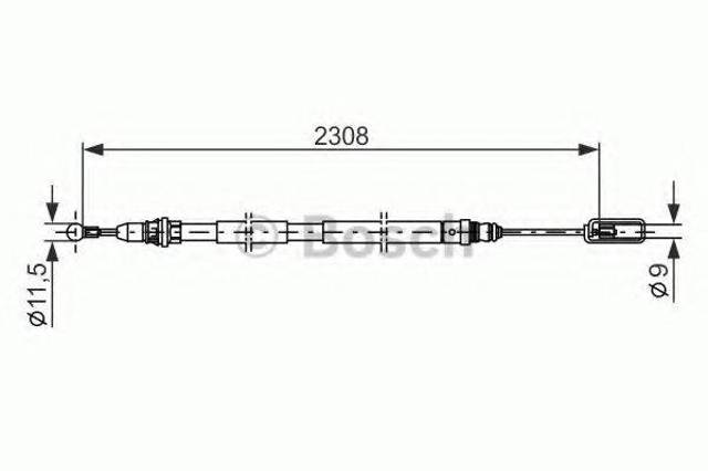 Трос ручника задний правый 1987477953 BOSCH