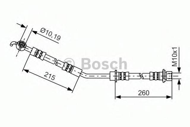 Шланг тормозной передний, левый 1987481409 BOSCH