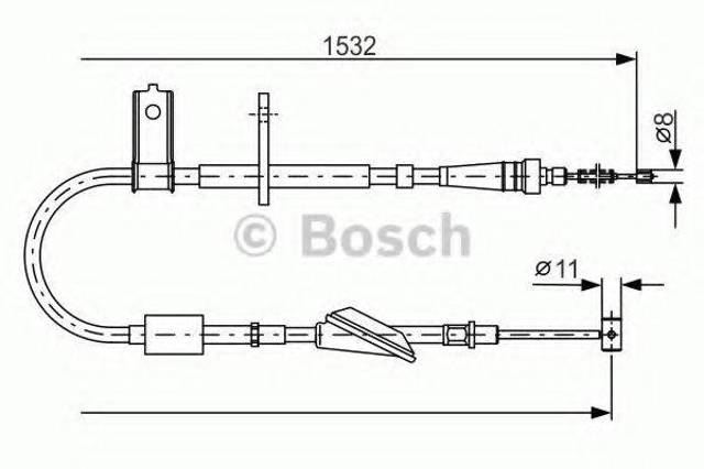 Трос стояночного тормоза задний левый 1987482093 BOSCH