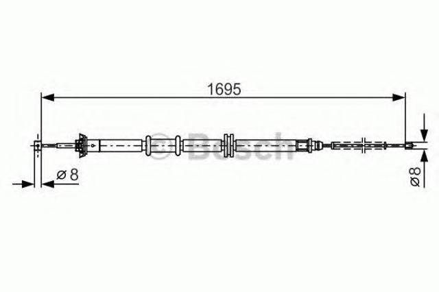 Трос ручника задний правый 1987482205 BOSCH