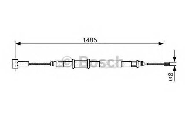 BOSCH 1987482214 Трос ручного тормоза задний правый/левый в наличии Николаев