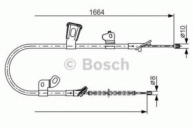 Трос ручного тормоза задний 1987482219 BOSCH
