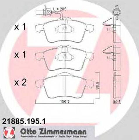 Колодки тормозные передние дисковые 218851951 ZIMMERMANN