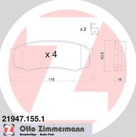 Колодки дисковые  219471551 ZIMMERMANN