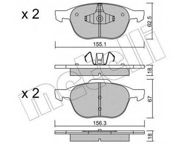 Колодки тормозные передние дисковые 2205340 METELLI