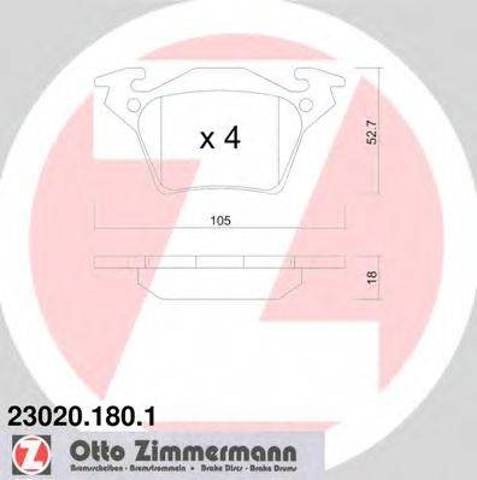 Колодки тормозные дисковые комплект 230201801 ZIMMERMANN