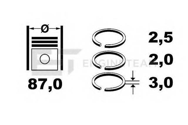 Кольца поршневые комплект на мотор, STD. 2304027960 HYUNDAI