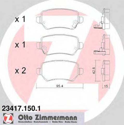 Колодки тормозные задние, дисковые 234171501 ZIMMERMANN