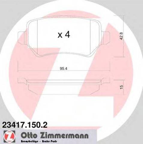Задние дисковые колодки 234171502 ZIMMERMANN