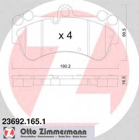 Колодки тормозные дисковые комплект 236921651 ZIMMERMANN