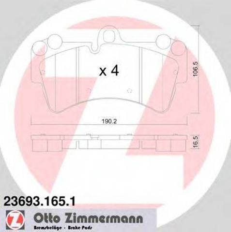 Передние тормозные колодки 236931651 ZIMMERMANN