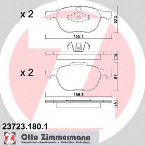 Колодки тормозные передние дисковые 237231801 ZIMMERMANN